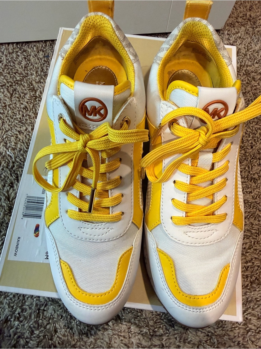 Michael Kors Kids Yellow & White Lace-Up Sneakers